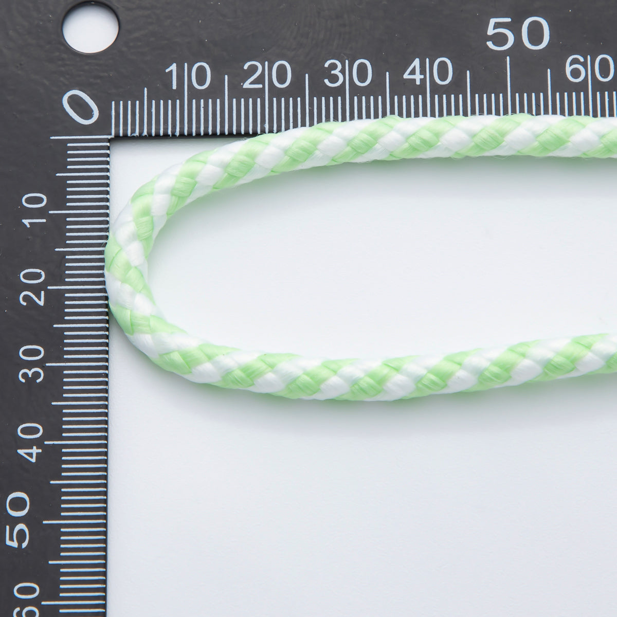 5mm Green White Braided Cord by Yard Unfinished Cord for Necklace Bracelet Finding | Roll-1731