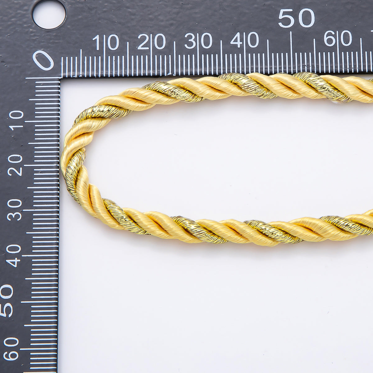 5mm Yellow Gold Twisted Summer Sport Cotton Fabric Paracord Unfinished Chain by Yard | Roll-01876