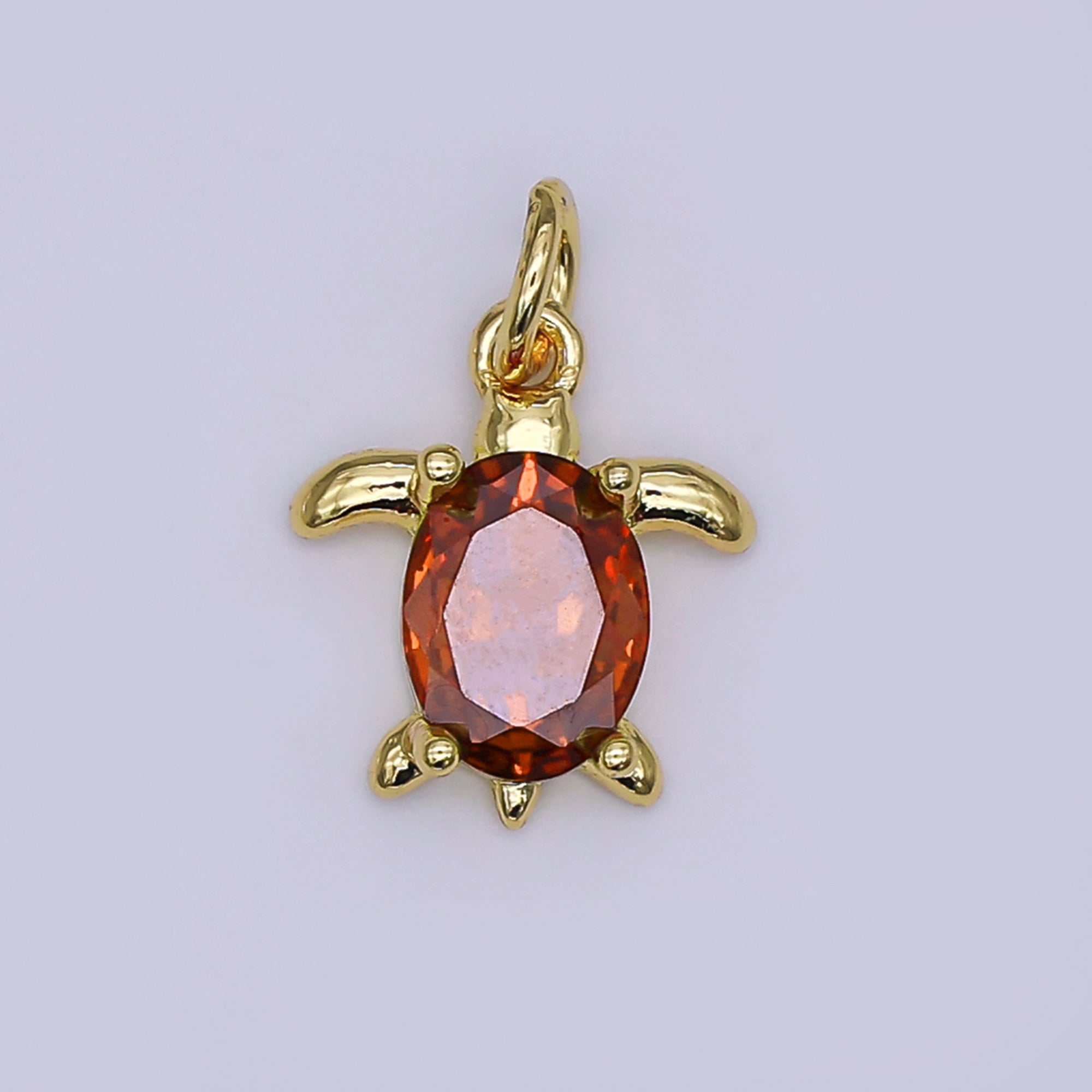24K Gold Filled CZ Turtle Turquoise Animal Charm | X146 - X232