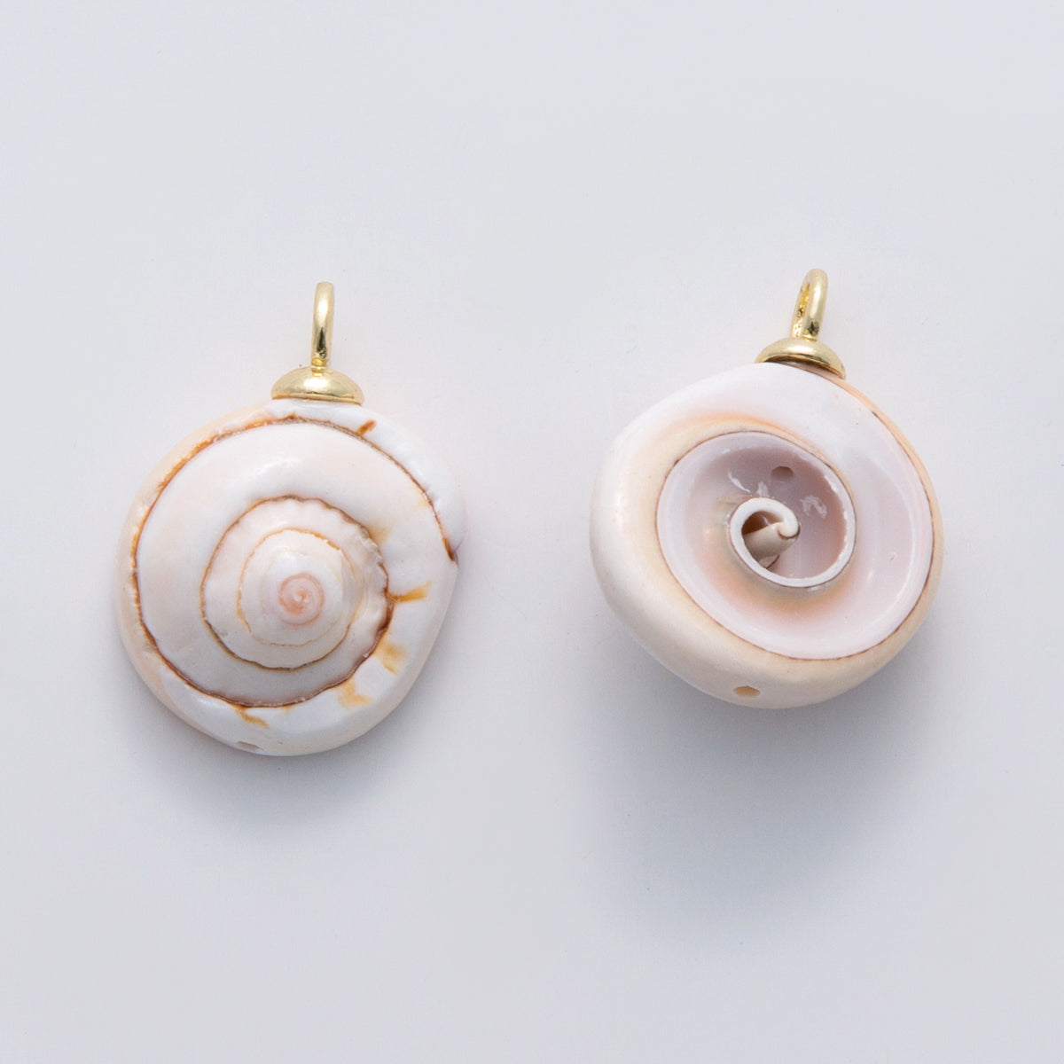 18K Gold Filled Cockle Sea Shell Ceramic Drop Pendant | X671