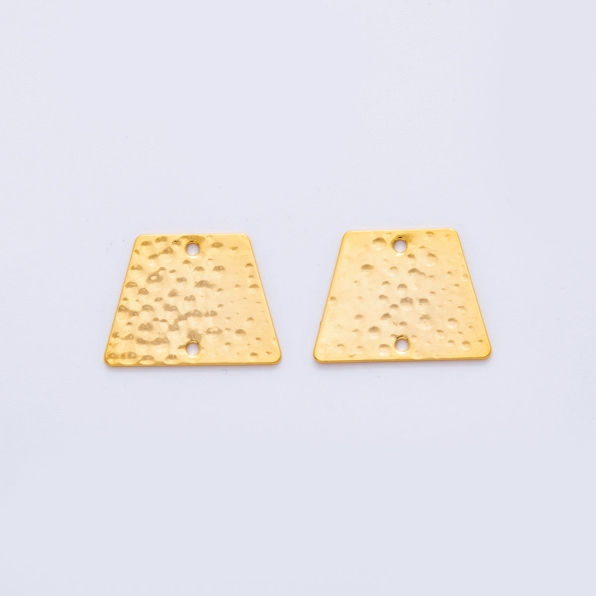 18K Gold Filled 20mm Edged Square Hammered Connector Finding | Z1198