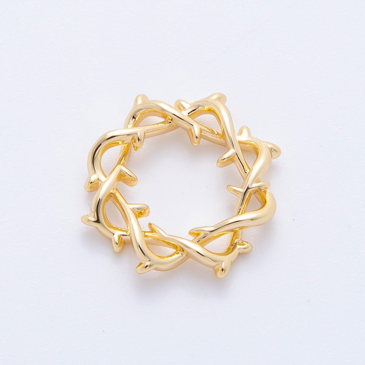 18K Gold Filled 15.5mm Lord Jesus Crown of Thorns Charm Supply | Z-A1239