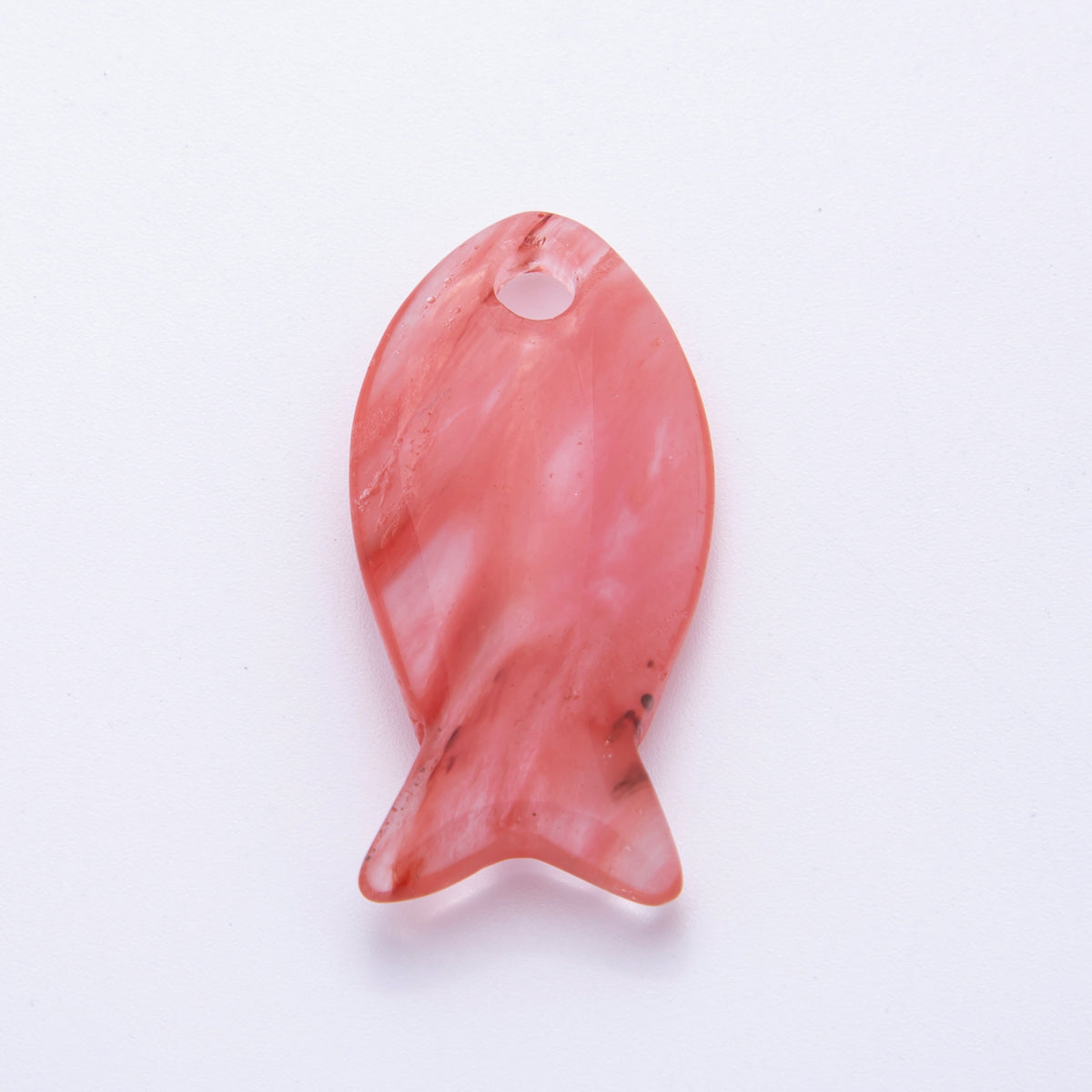Natural Gemstone 40mm Agate, Carnelian, & Jasper Minimalist Under the Sea Fish Bead Charm | Z-A1242 - Z-A1246