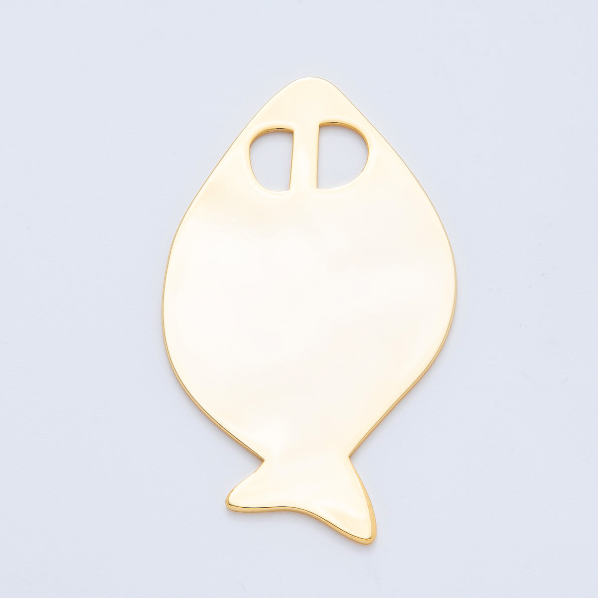 18K Gold Filled 60mm Wide Flat Under the Sea Fish Charm for Cord Necklace Supply | Z-A1252