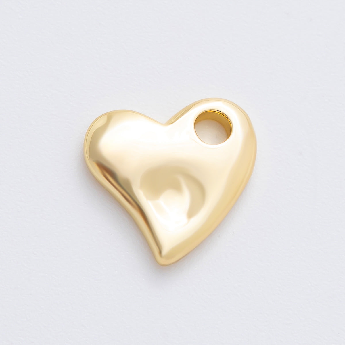 18K Gold Filled 15.5mm Minimalist Heart Dainty Charm in Gold & Silver for Cord Necklace Supply | Z-A1253