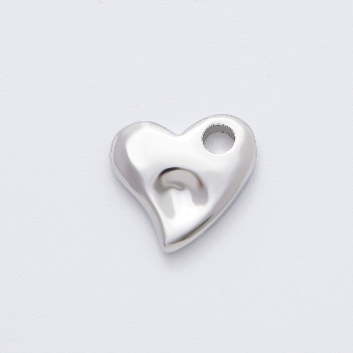 18K Gold Filled 15.5mm Minimalist Heart Dainty Charm in Gold & Silver for Cord Necklace Supply | Z-A1253