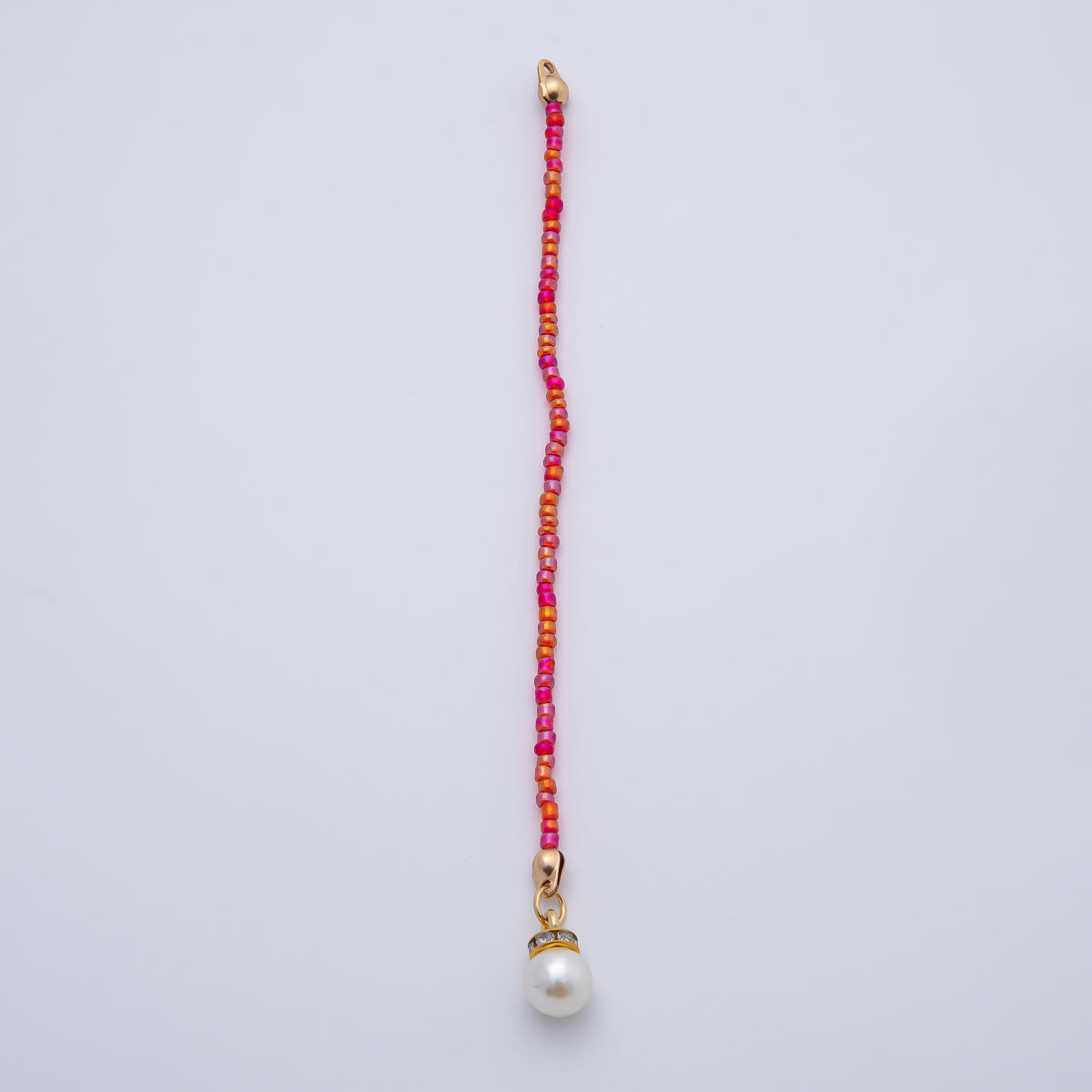 18K Gold Filled 123mm Shell Pearl Pink Red Gemstone Crimp Drop Finding | Z1396