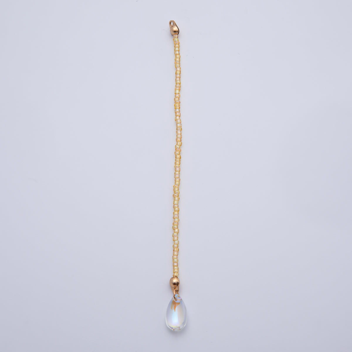 18K Gold Filled 123mm White, Black, Clear, Peach Iridescent AB Gemstone Drop Crimp Finding | Z1397 ~ Z1400