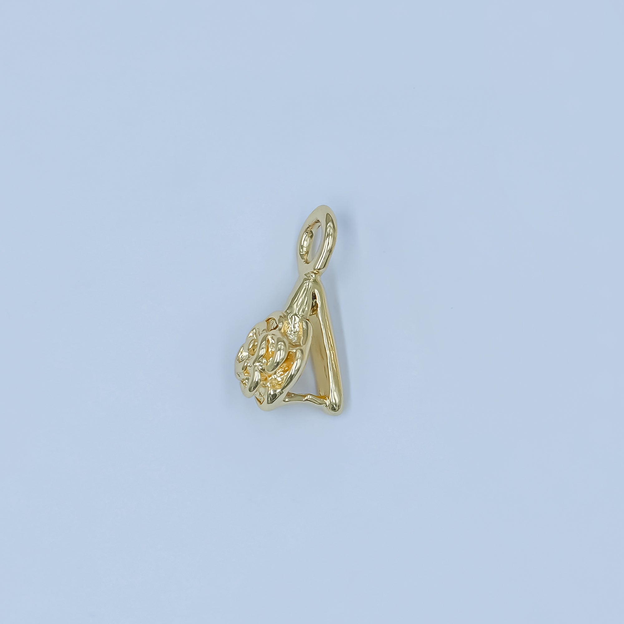 24K Gold Snap Rose Flower Bail Finding | Z1125