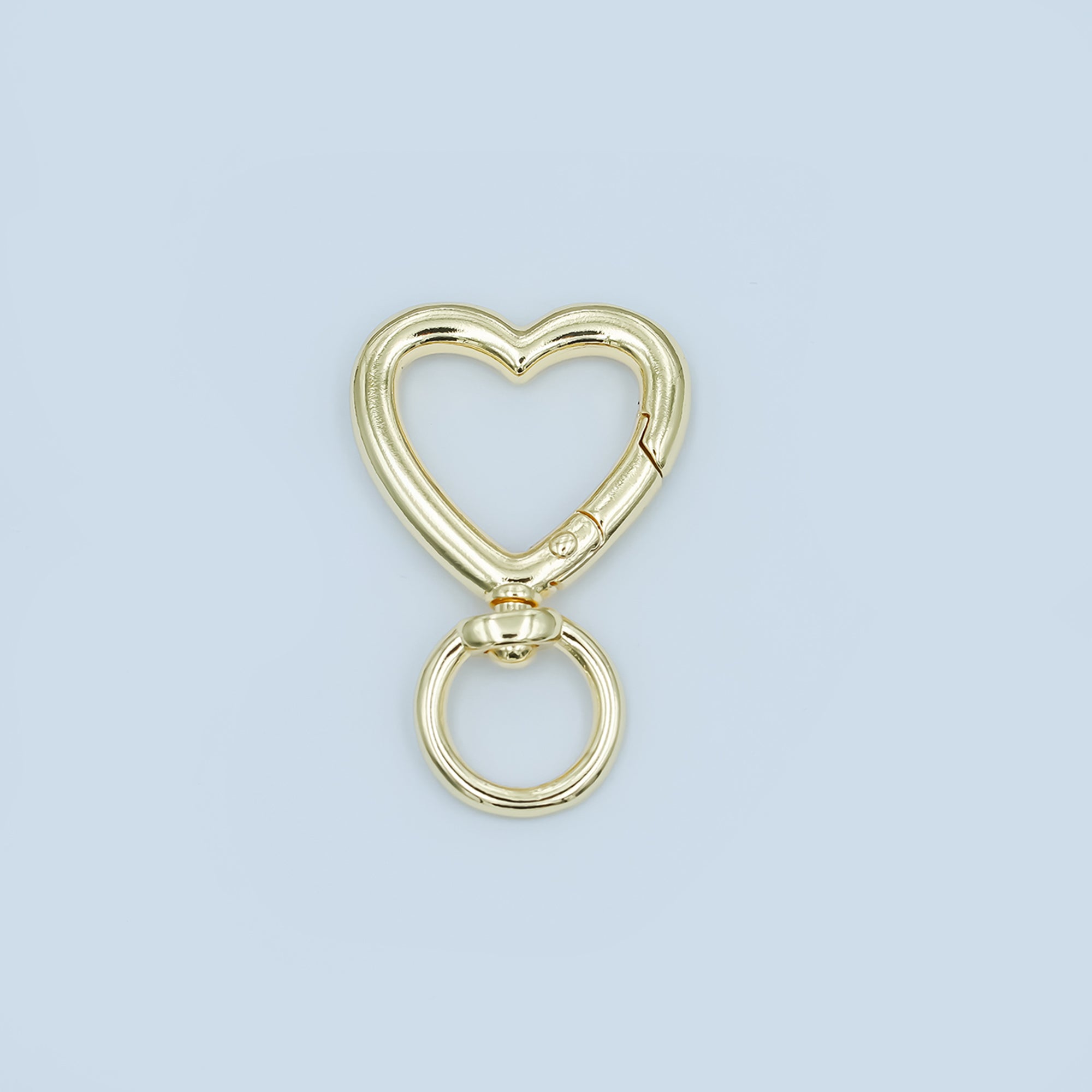 24K Gold Filled Heart Push Gate Swivel Bag Charm Finding | Z1142