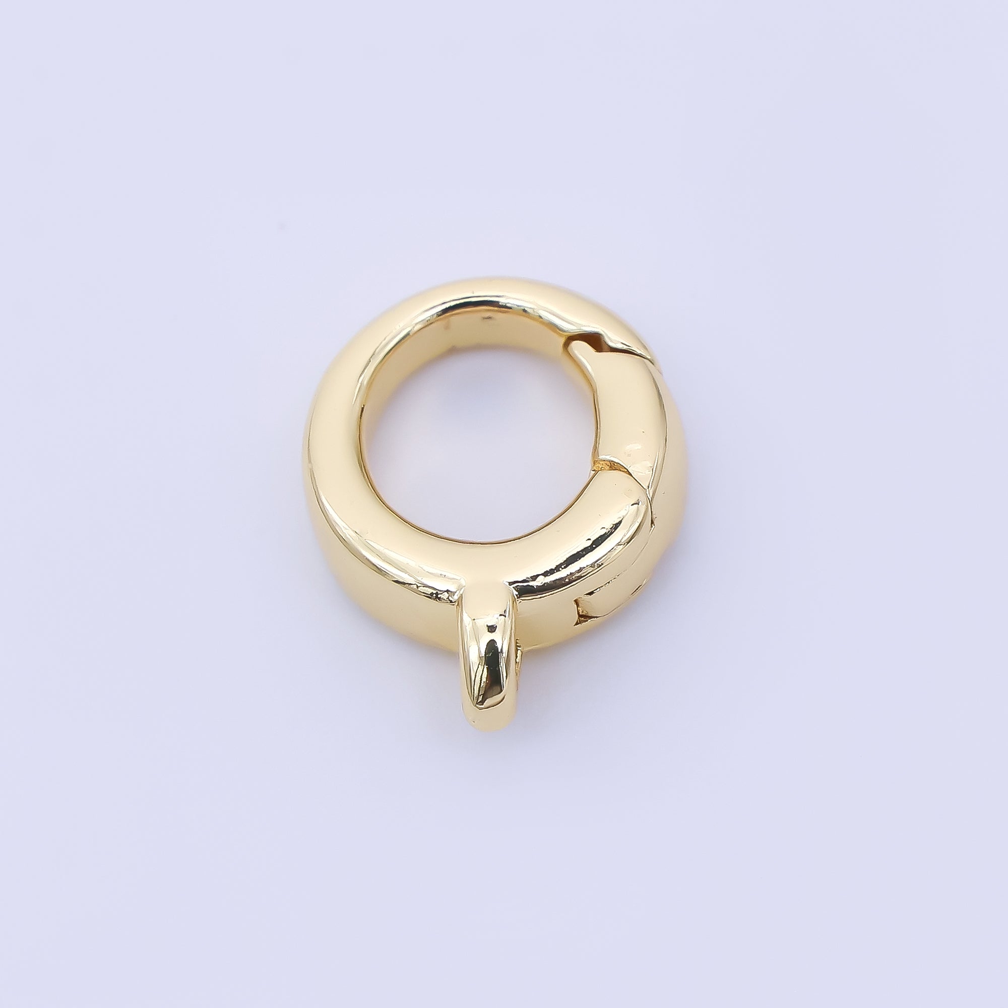 24K Gold Filled 10mm Round Push Gate Clasp Finding in Gold & Silver | Z1280