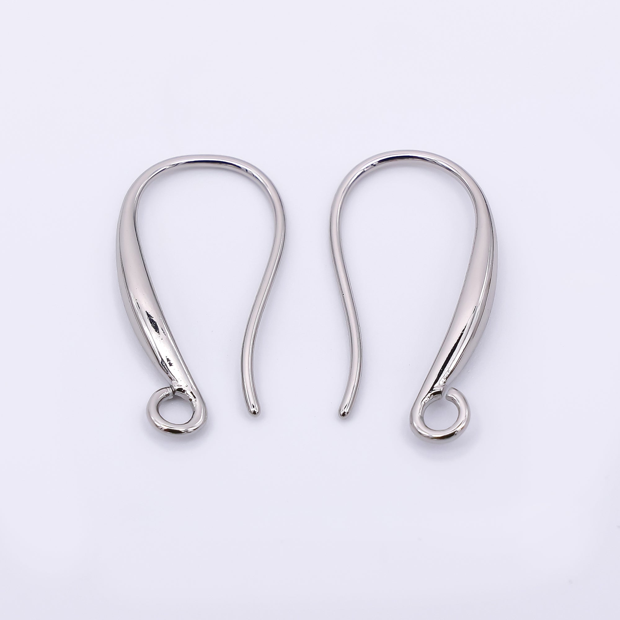 24K Gold Filled 20mm Classic Earring Hook with Open Loops in Gold & Silver | Z-1288 Z-1289