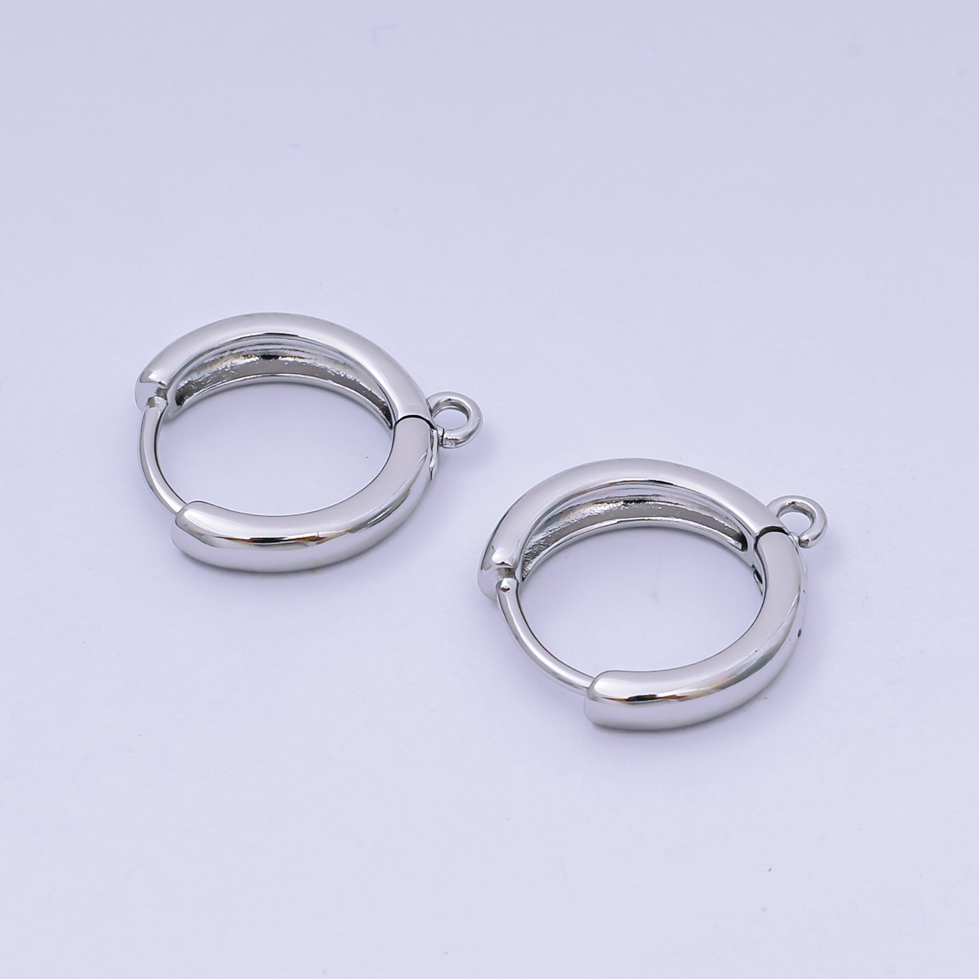 Silver 16mm Round Hoops Clasp Closure Findings With Open Loops | Z-1292