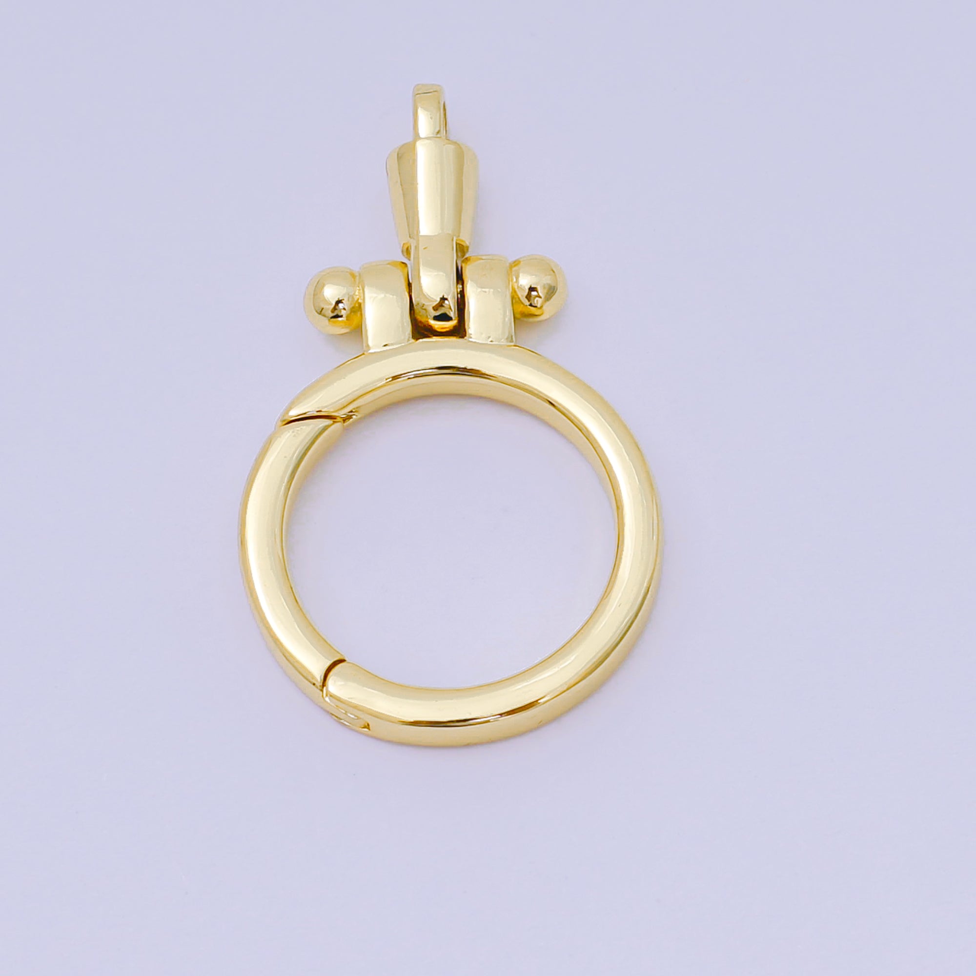 24K Gold Filled Round Push Gate Oblong Link Closure Finding in Gold & Silver | Z-1317