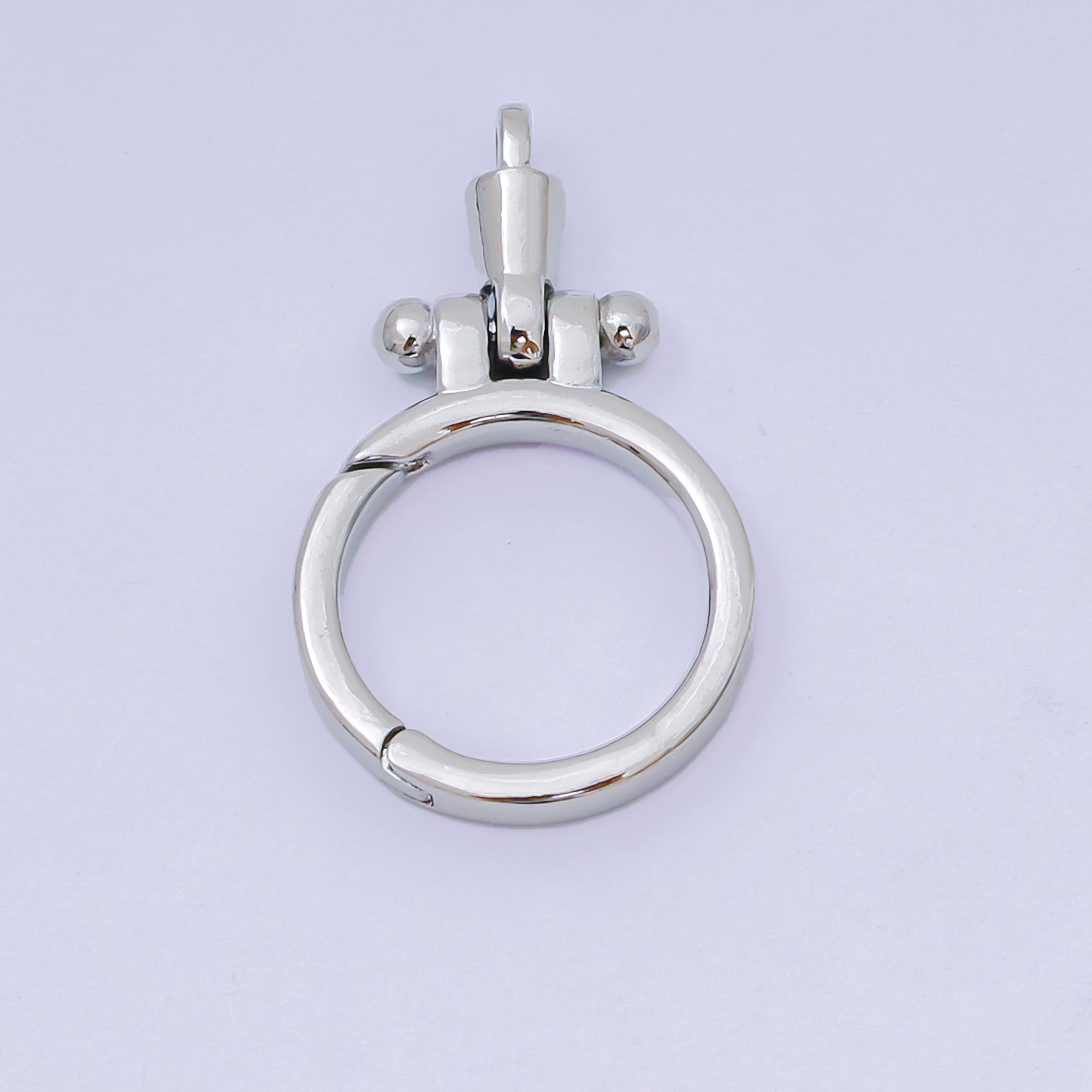24K Gold Filled Round Push Gate Oblong Link Closure Finding in Gold & Silver | Z-1317