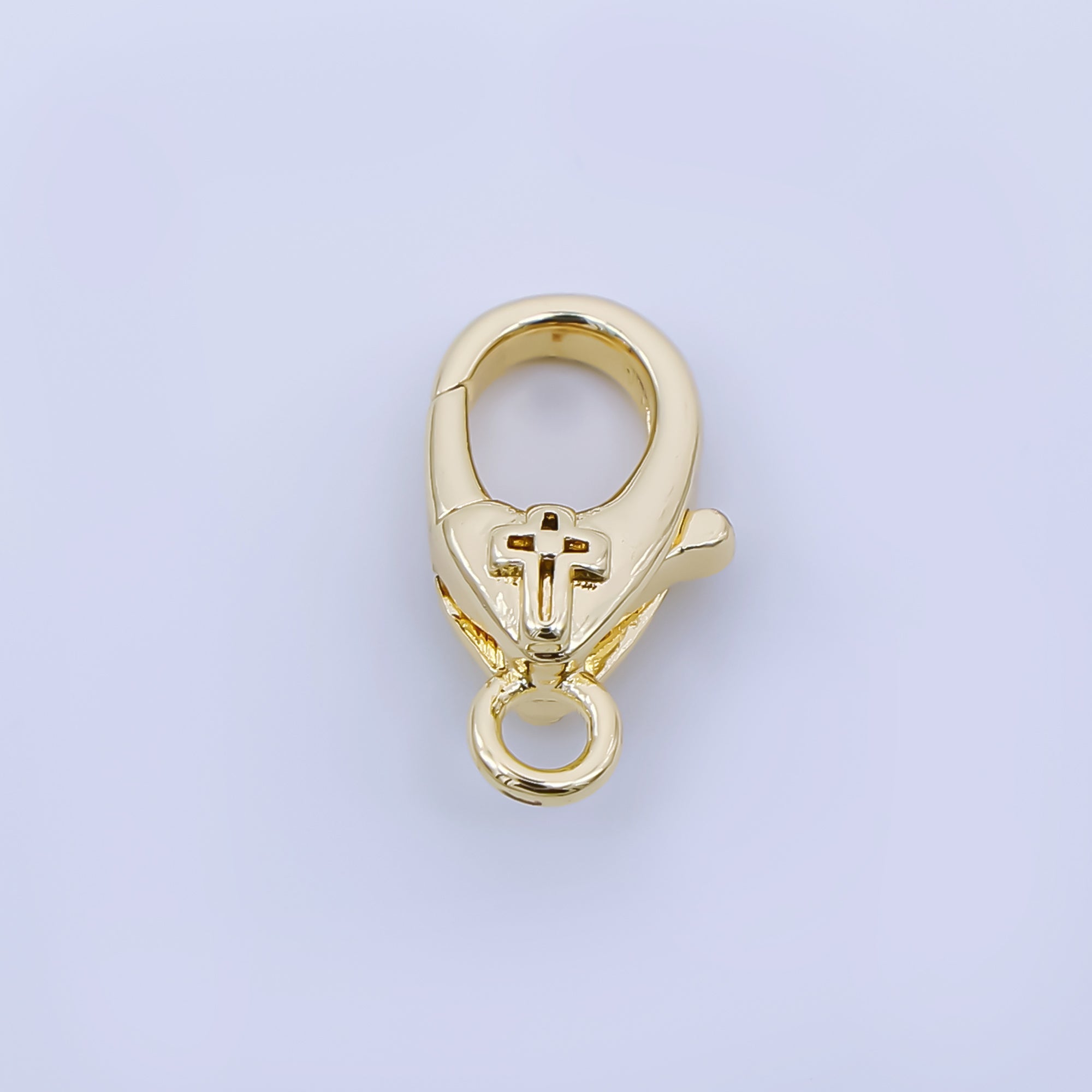 24K Gold Filled 13mm Christian Cross Lobster Clasp Charm Finding | Z1323