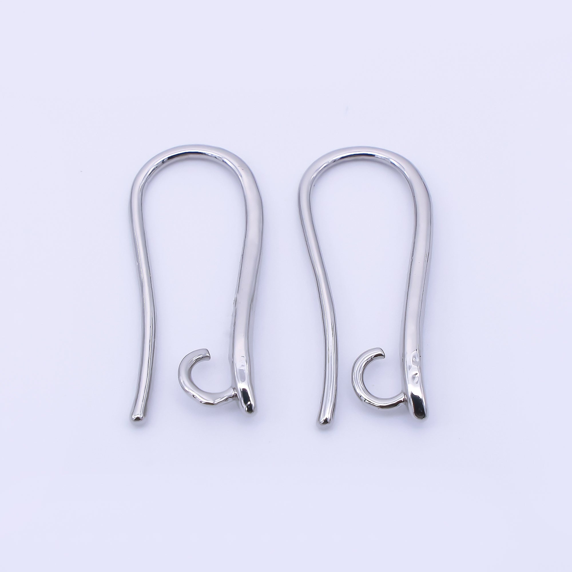14K Gold Filled 19mm Minimalist Fish Hook Open Loop Earring Findings in Gold & Silver | Z1333 Z1334