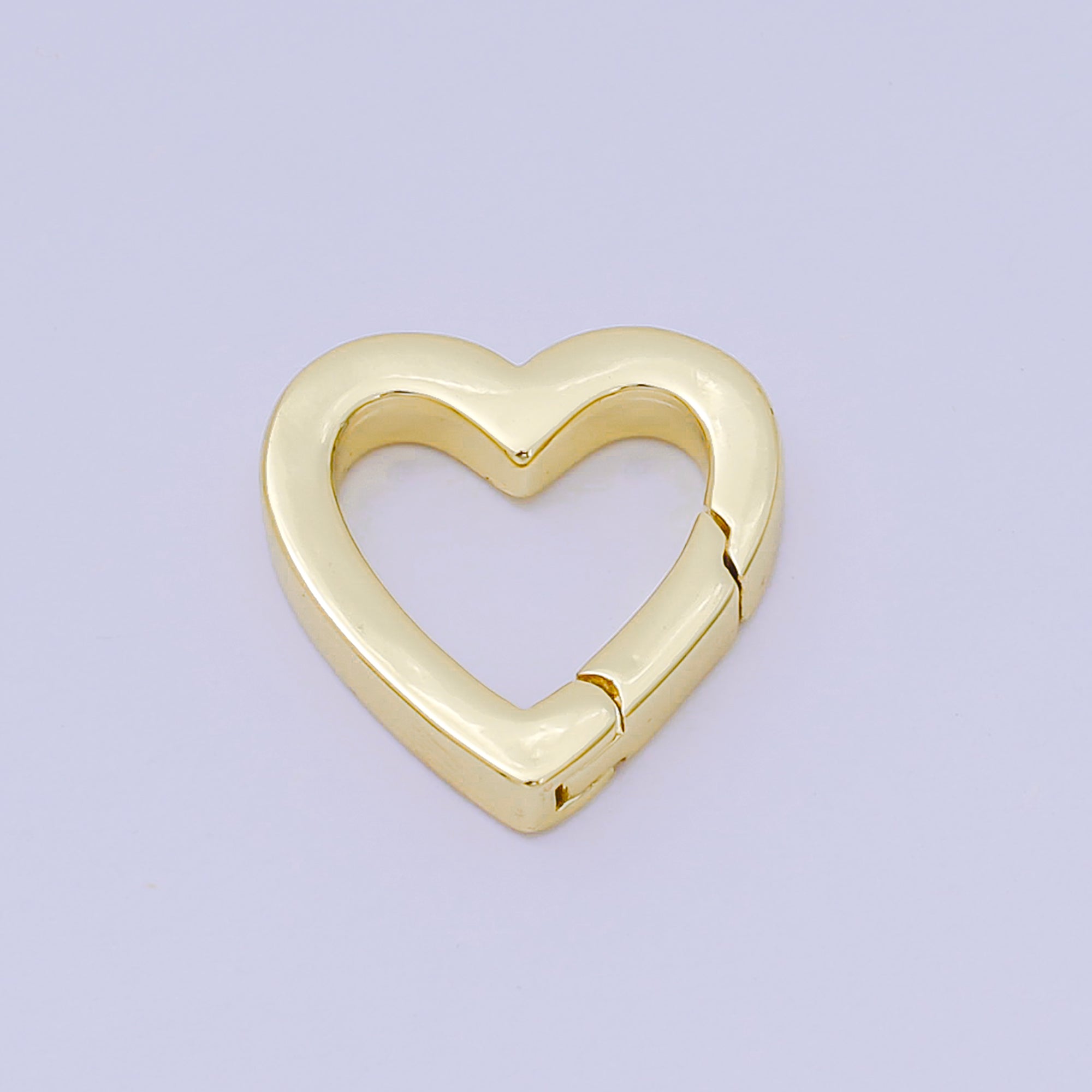 14K Gold Filled 16mm Heart-Shaped Push Gate Clasp Closure Finding in Gold & Silver | Z1336