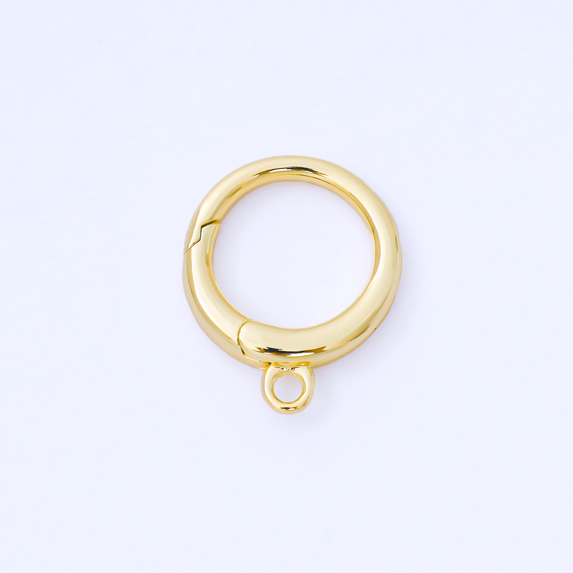 14K Gold Filled 22mm Minimalist Round Push Gate Clasp Open Charm Finding | Z1345
