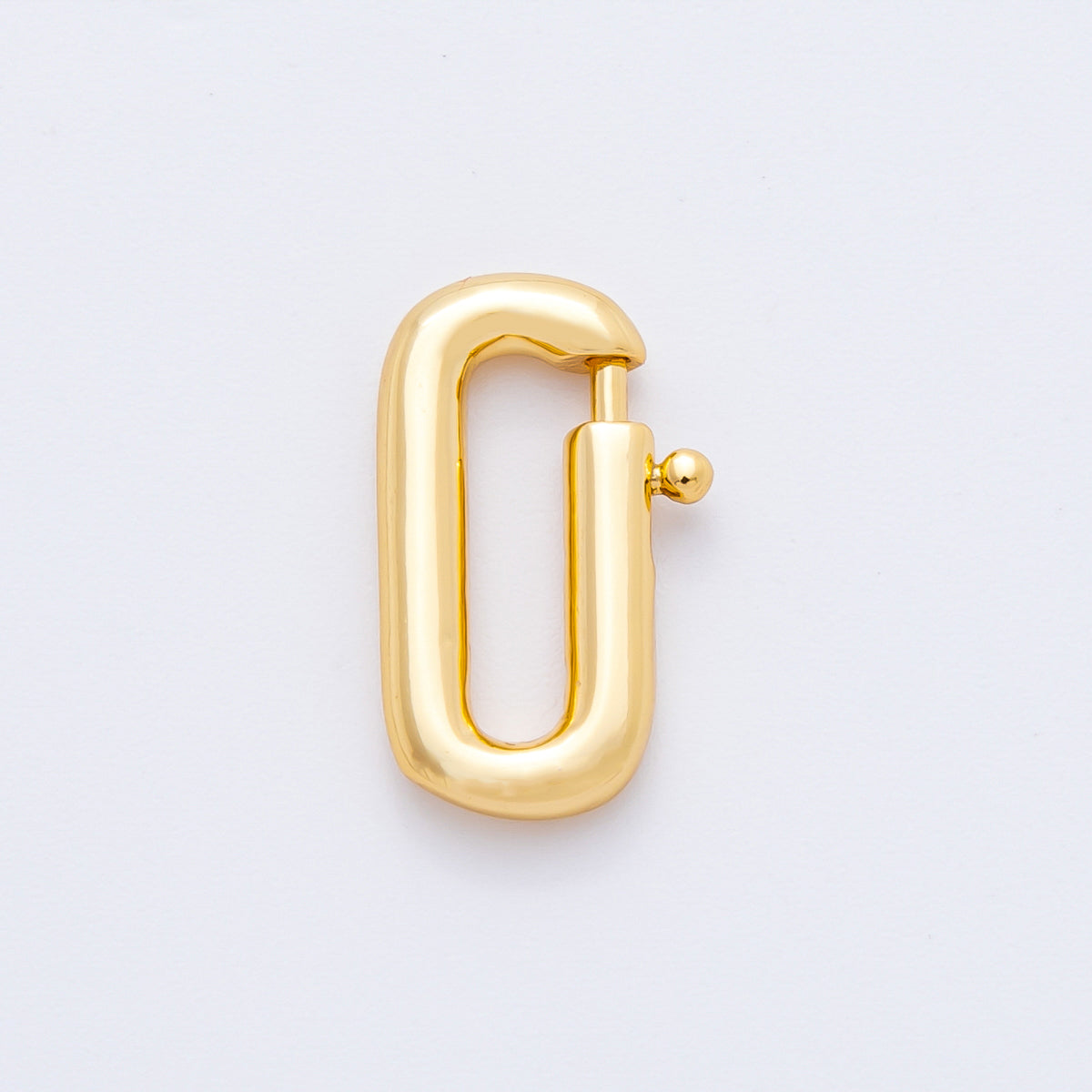 18K Gold Filled 16mm Dainty Oval Spring Clasp Charm Finding | Z1428