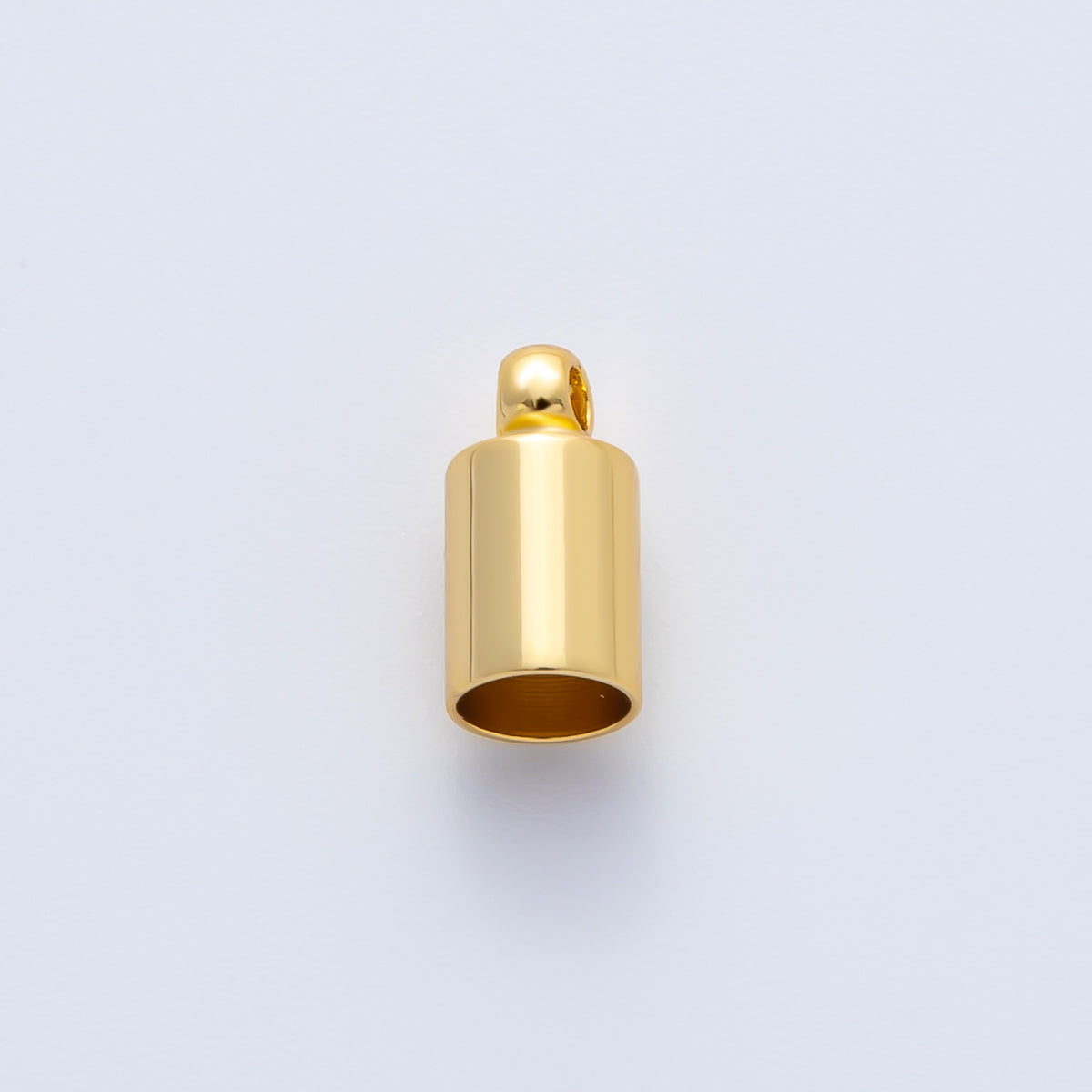 18K Gold Filled 3mm Barrel Tube End Cap Loop Finding by 6 Pieces / Set | Z1439