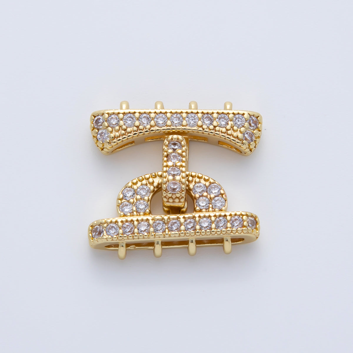 18K Gold Filled Micro Paved CZ 19mm Detangler Finding | Z1464