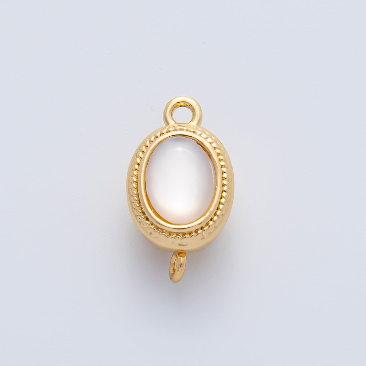 18K Gold Filled 15mm Red White Shell Pearl Oval Push In Clasp Closure Finding | Z1465