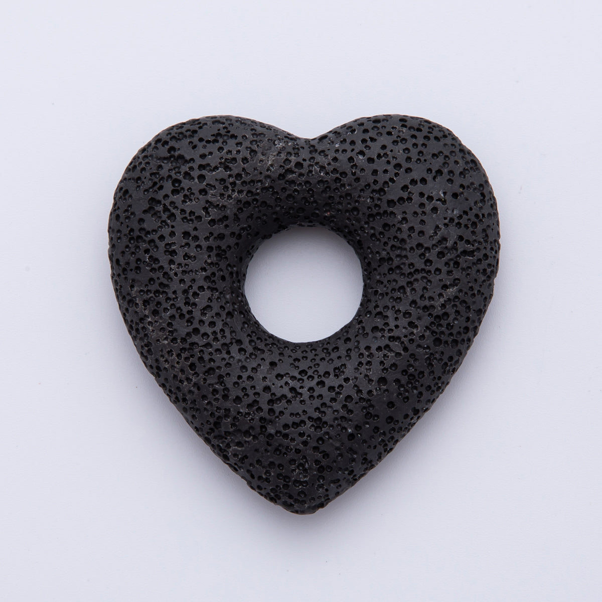 53mm Black, Blue, Green Textured Lava Stone Heart Lovely Finding | Z1470 ~ Z1473