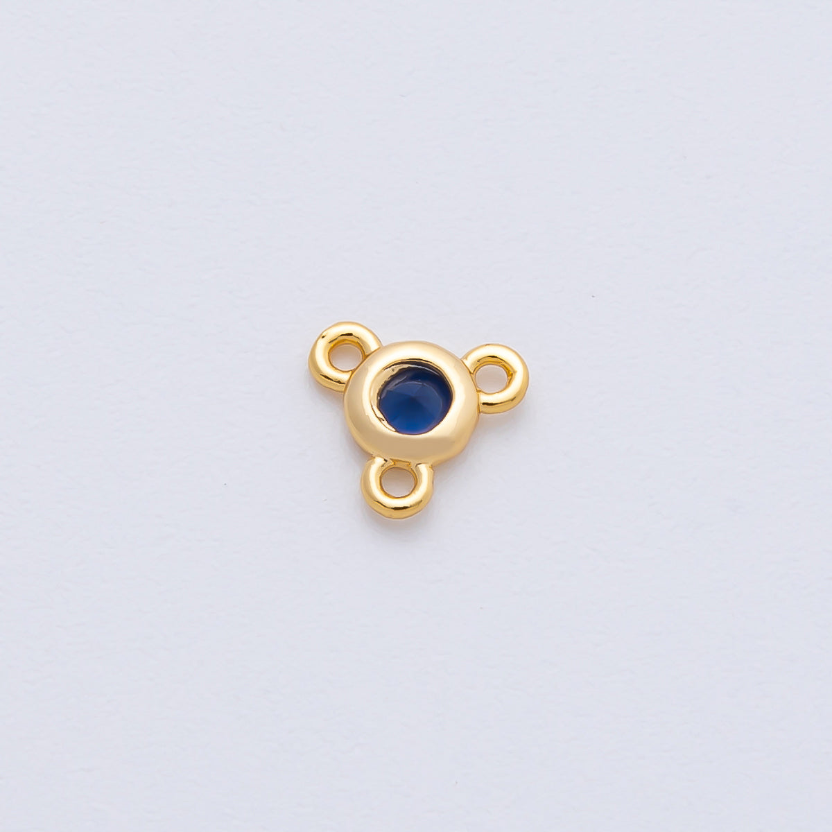 24K Gold Filled 6mm CZ Round Bezel Triple Connector Finding | Z1479 - Z1481