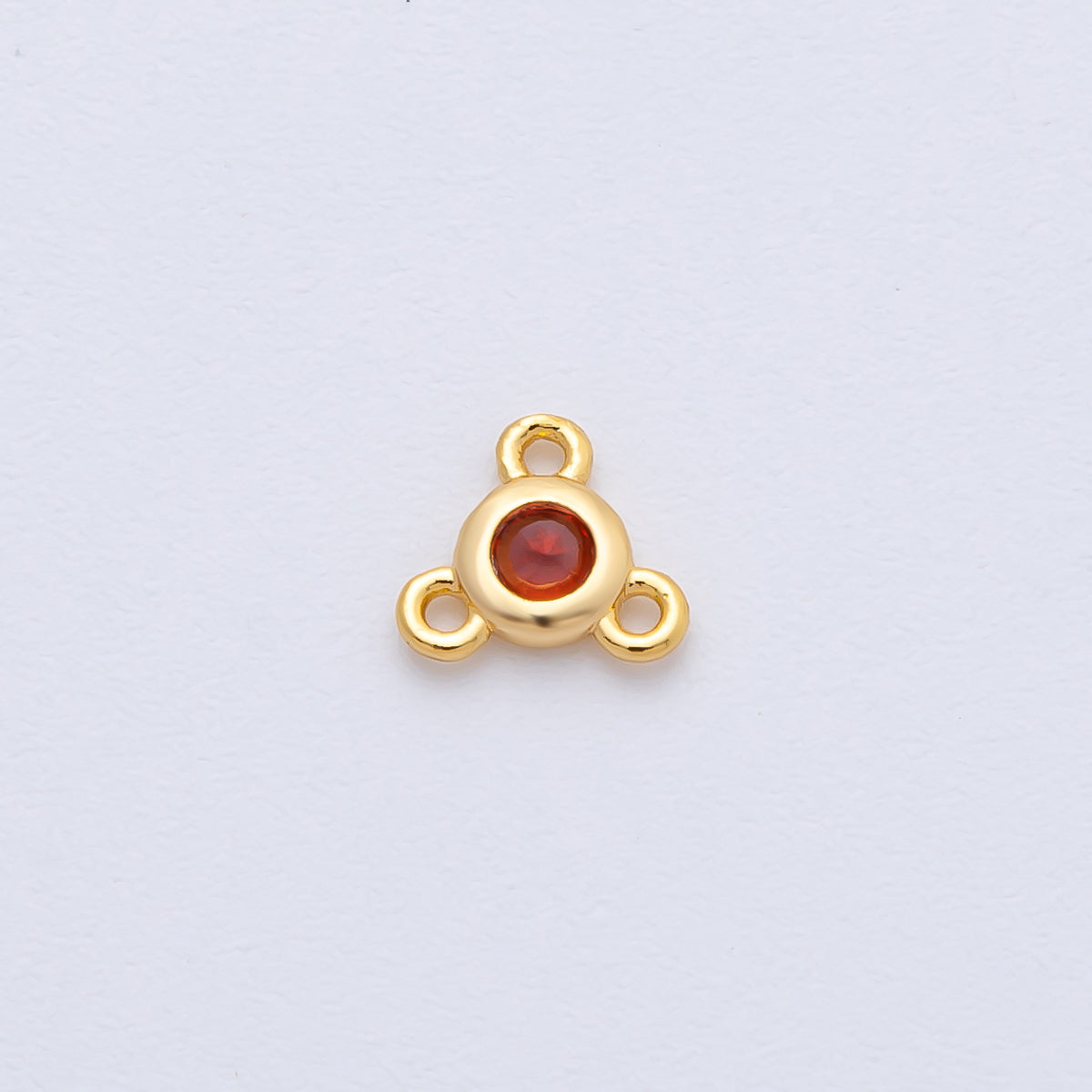 24K Gold Filled 6mm CZ Round Bezel Triple Connector Finding | Z1479 - Z1481