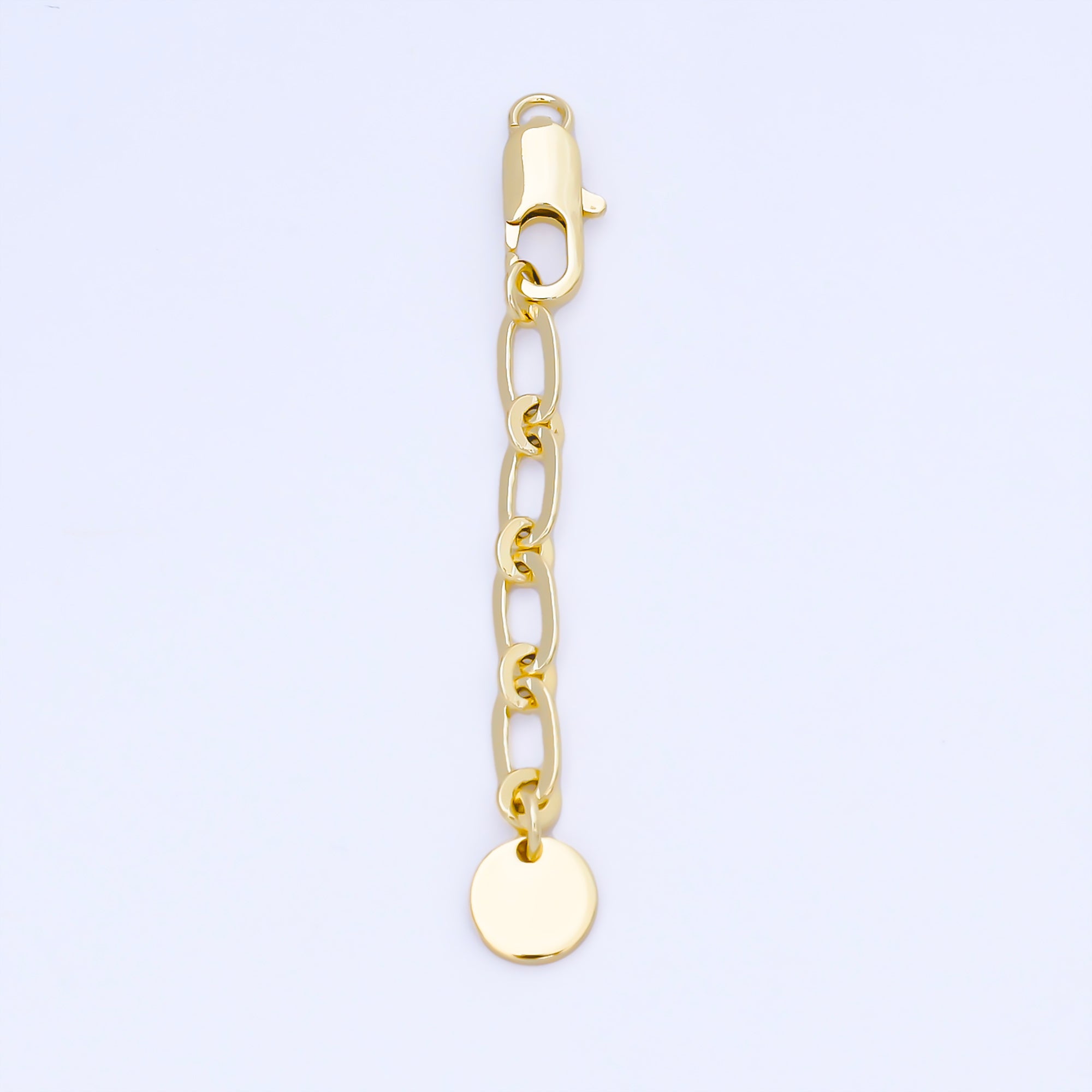 14K Gold Filled Extension Tail Paperclip Chain w. Lobster Clasp Jewelry Finding | Z1487