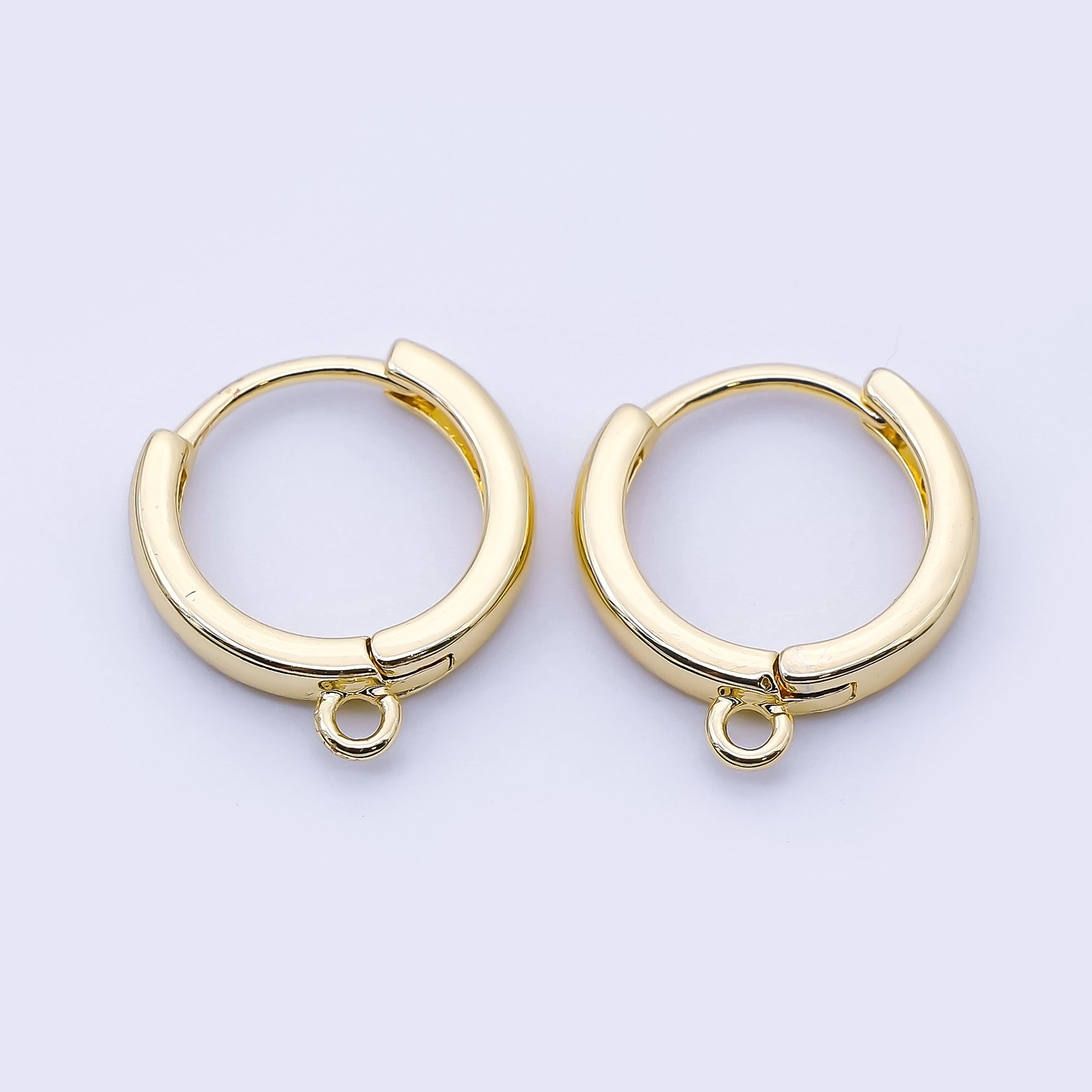 24K Gold Filled 14mm Minimalist Drop Huggie Findings in Gold & Silver | Z1514 Z1515