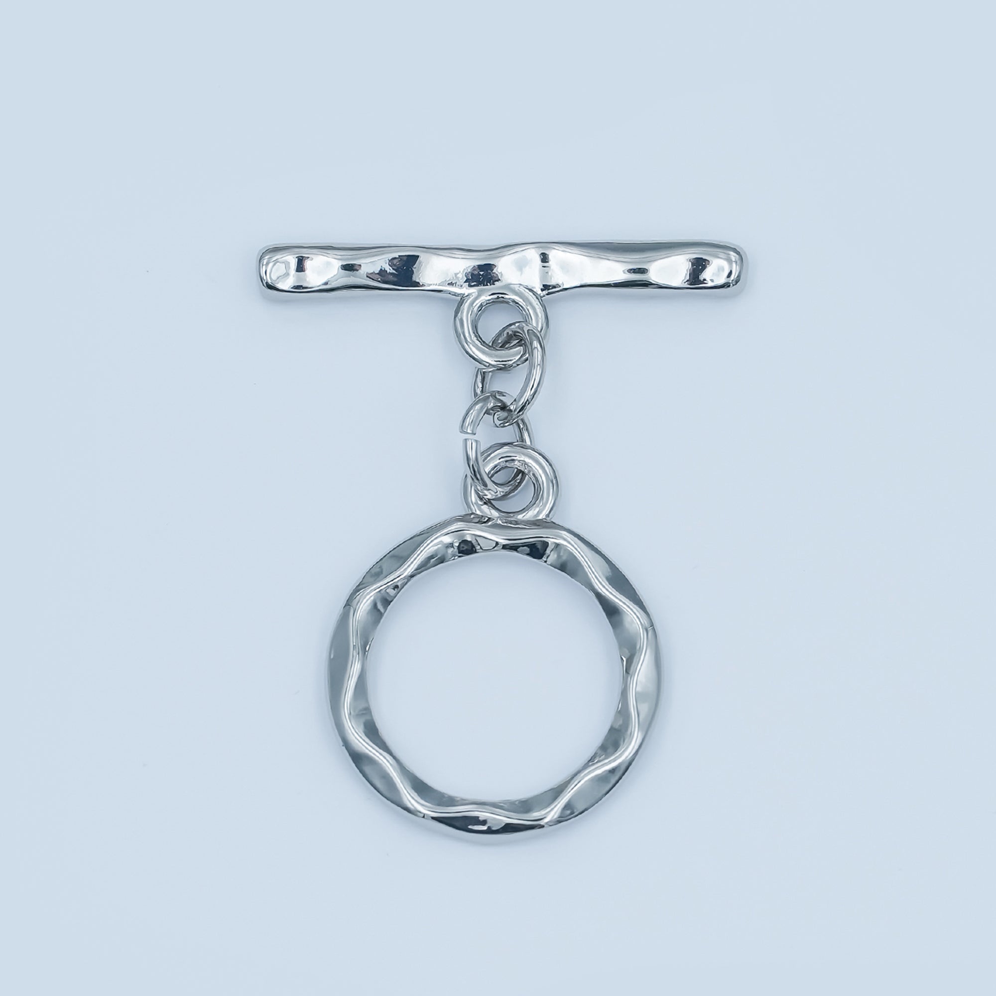 24K Gold Filled Geometric Hammered Toggle Clasps Closure Findings in Gold & Silver | Z845