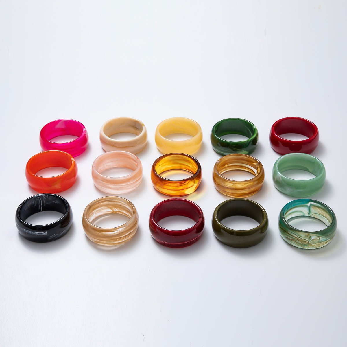 Acrylic Resin Wide Bangle Statement Bracelet | WA - 03428 ~ WA - 03442 - DLUXCA