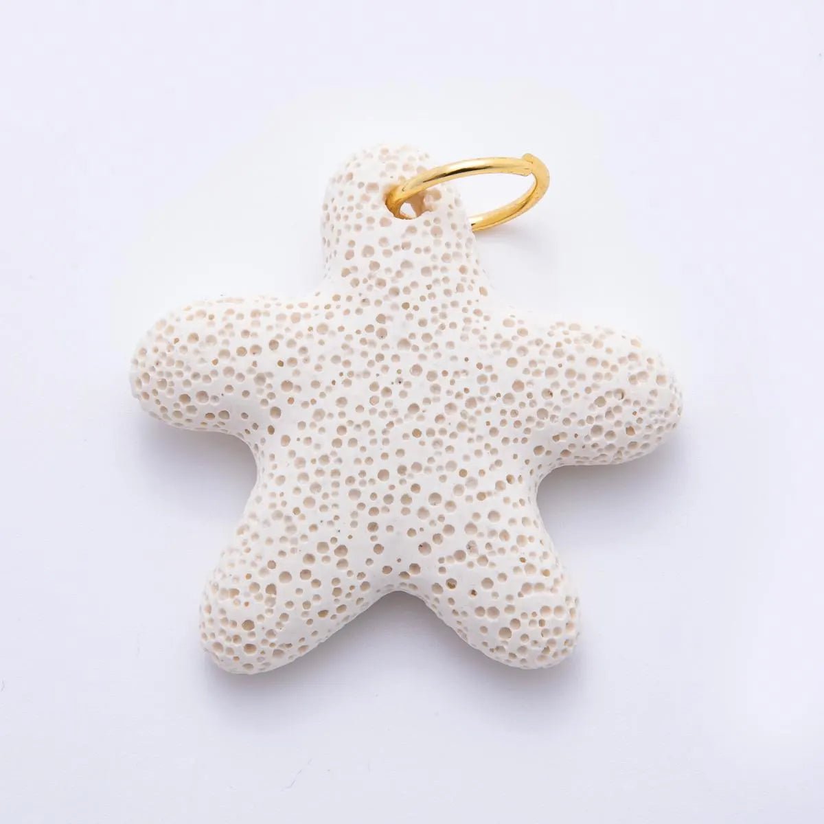 Big Lava Stone Starfish Charm in White and Blue | C - 00722 - DLUXCA