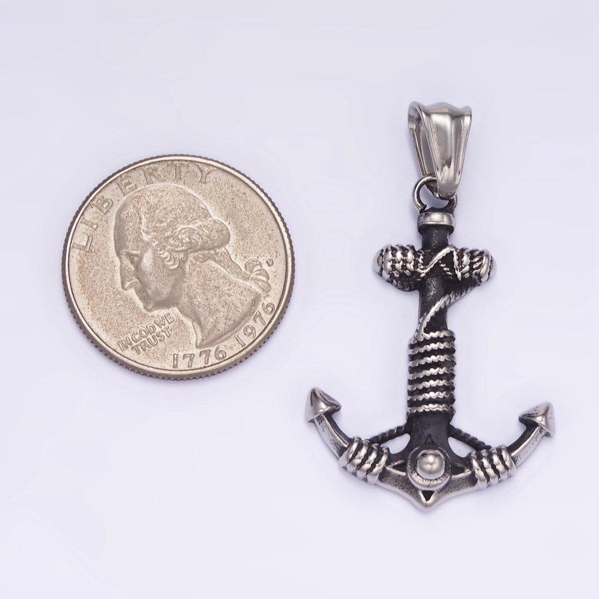 Big Stainless Steel Nautical Sailor Anchor Travel Good Luck Charm Pendant P1433 - DLUXCA