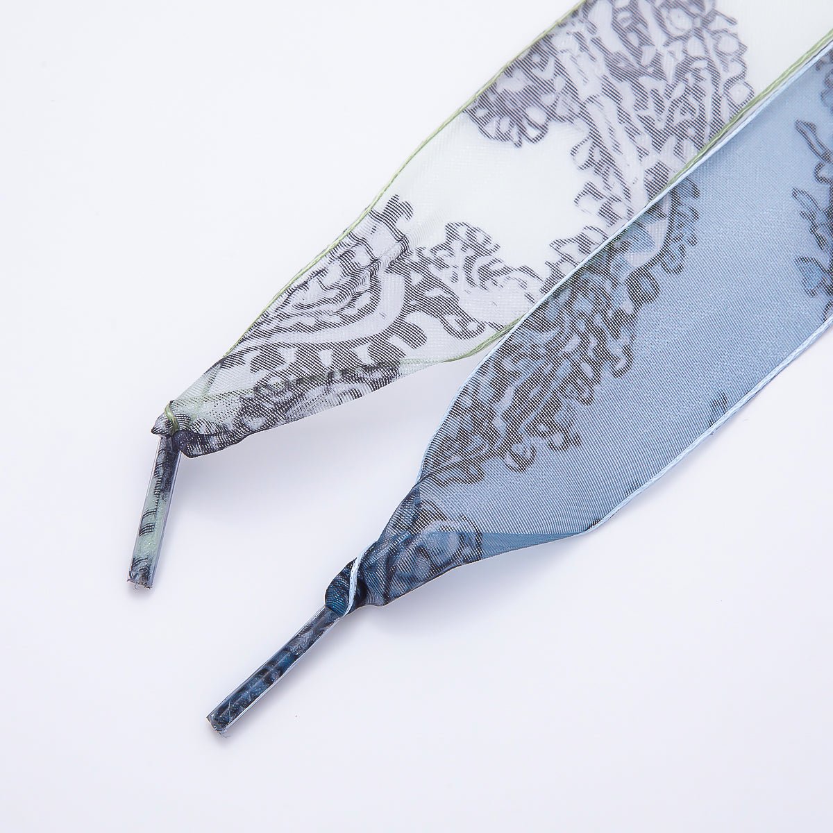 Blue, Green Organza Paisley 55 Inch Sheer Chiffon Ribbon Fabric Shoelace Accessories | WB-00352 - WB-00353 - DLUXCA