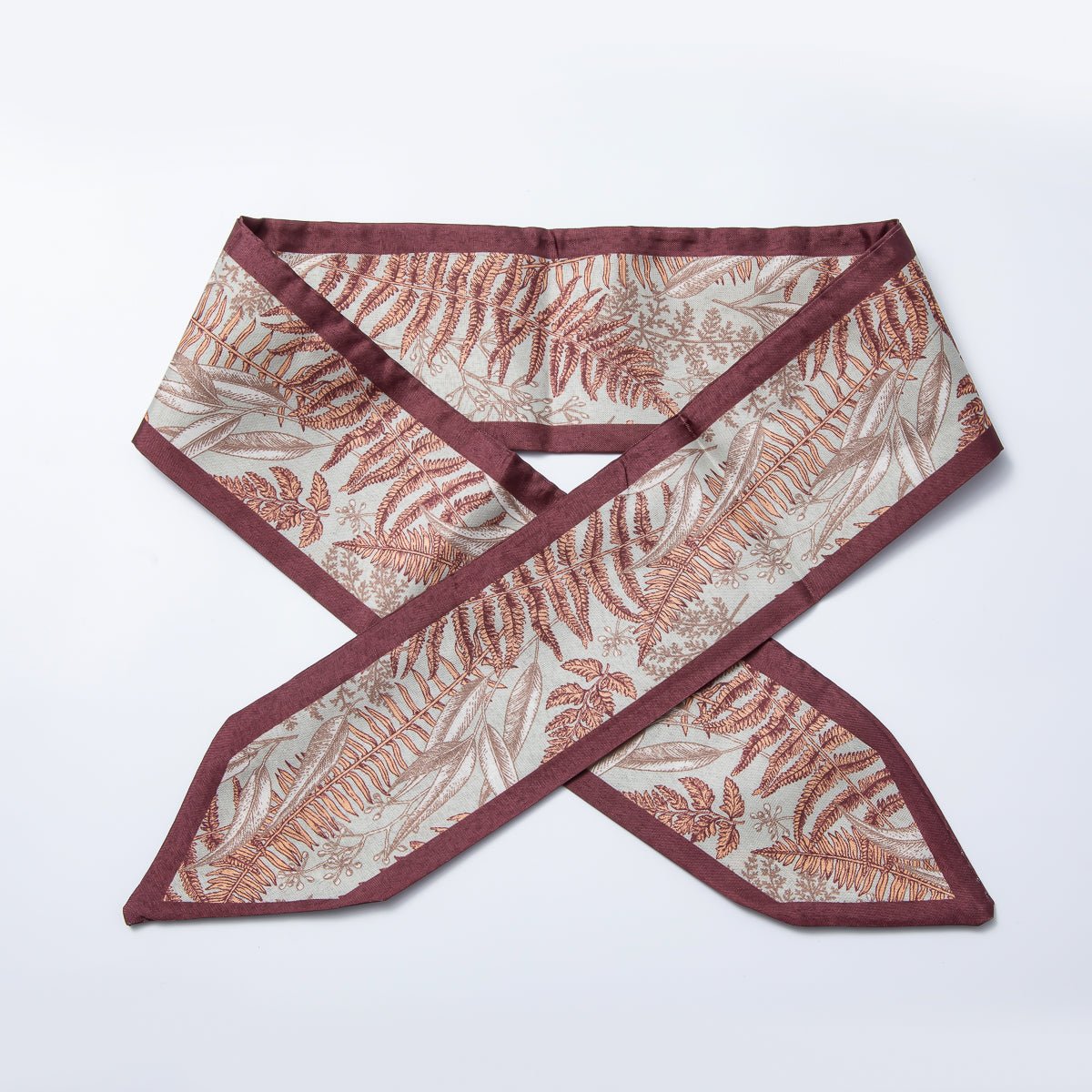 Brown Leaf, Red, Blue 73mm Soft Faux Silk Bandana Scarf Necklace | WA - 1758 - DLUXCA