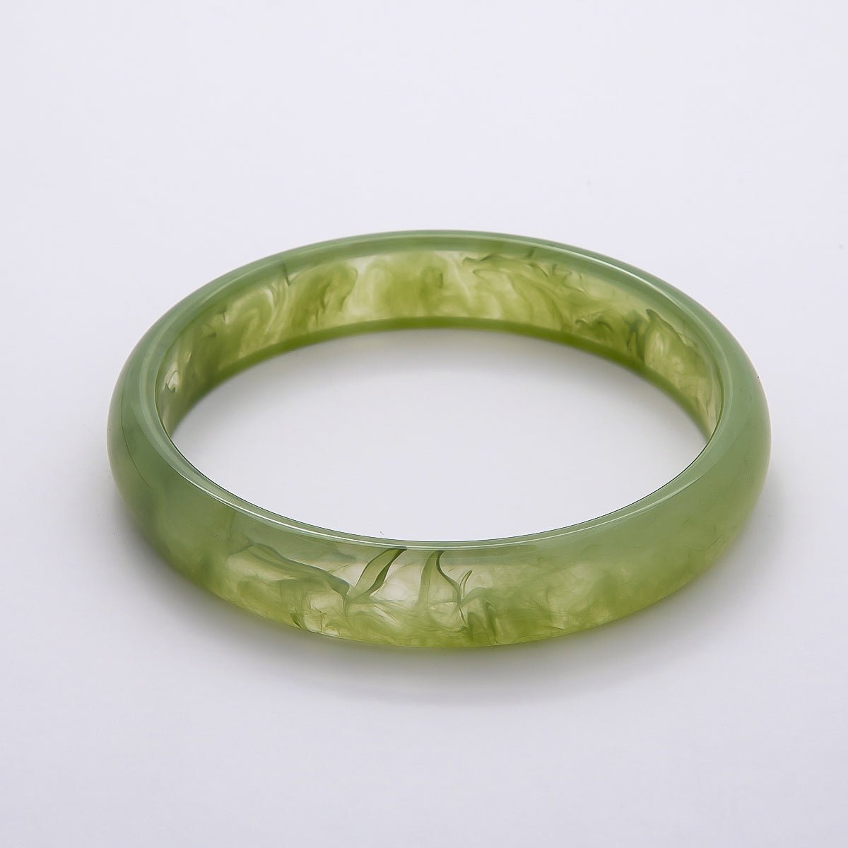 Brown, White, Red, Cream, Blue, Pink, Green, Teal Marble Thin Acrylic Resin Bangle Bracelet | WA - 04423 ~ WA - 04430 - DLUXCA