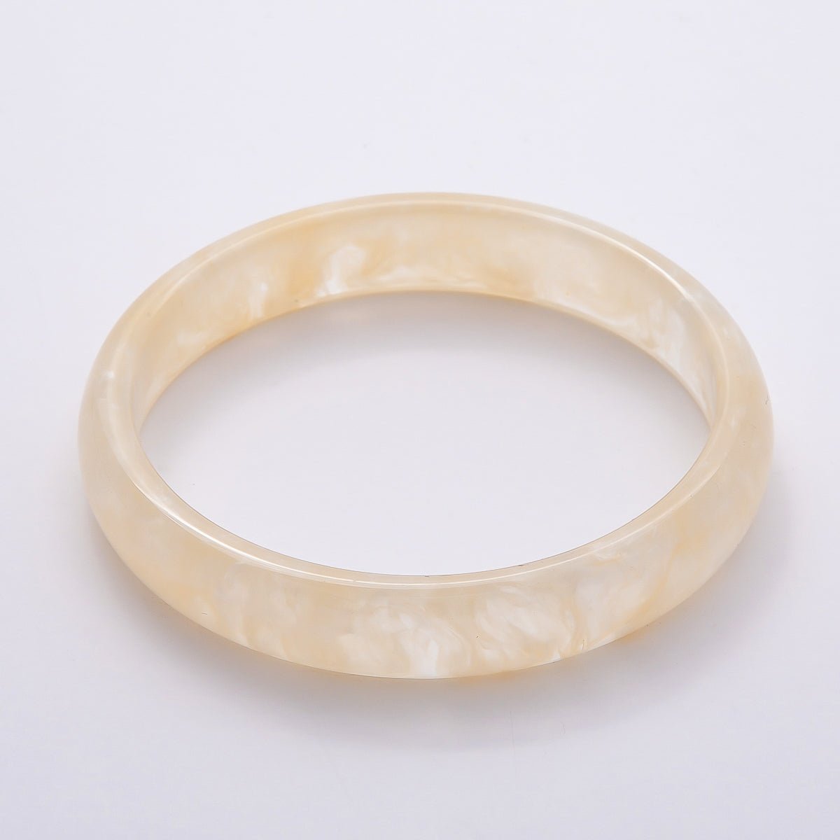 Brown, White, Red, Cream, Blue, Pink, Green, Teal Marble Thin Acrylic Resin Bangle Bracelet | WA - 04423 ~ WA - 04430 - DLUXCA