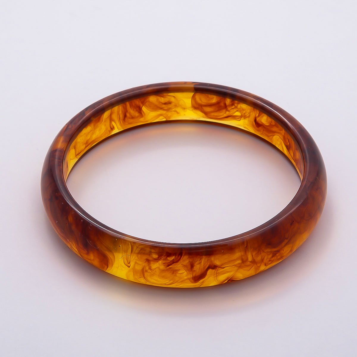 Brown, White, Red, Cream, Blue, Pink, Green, Teal Marble Thin Acrylic Resin Bangle Bracelet | WA - 04423 ~ WA - 04430 - DLUXCA