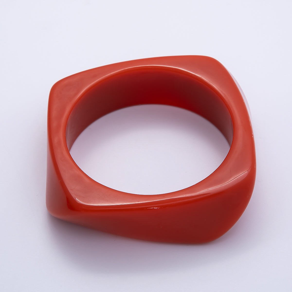 Brown, White, Red, Orange, Blue, Pink, Green, Teal Round Square Wide Acrylic Resin Bangle Bracelet | WA - 04388 ~ WA - 04438 - DLUXCA