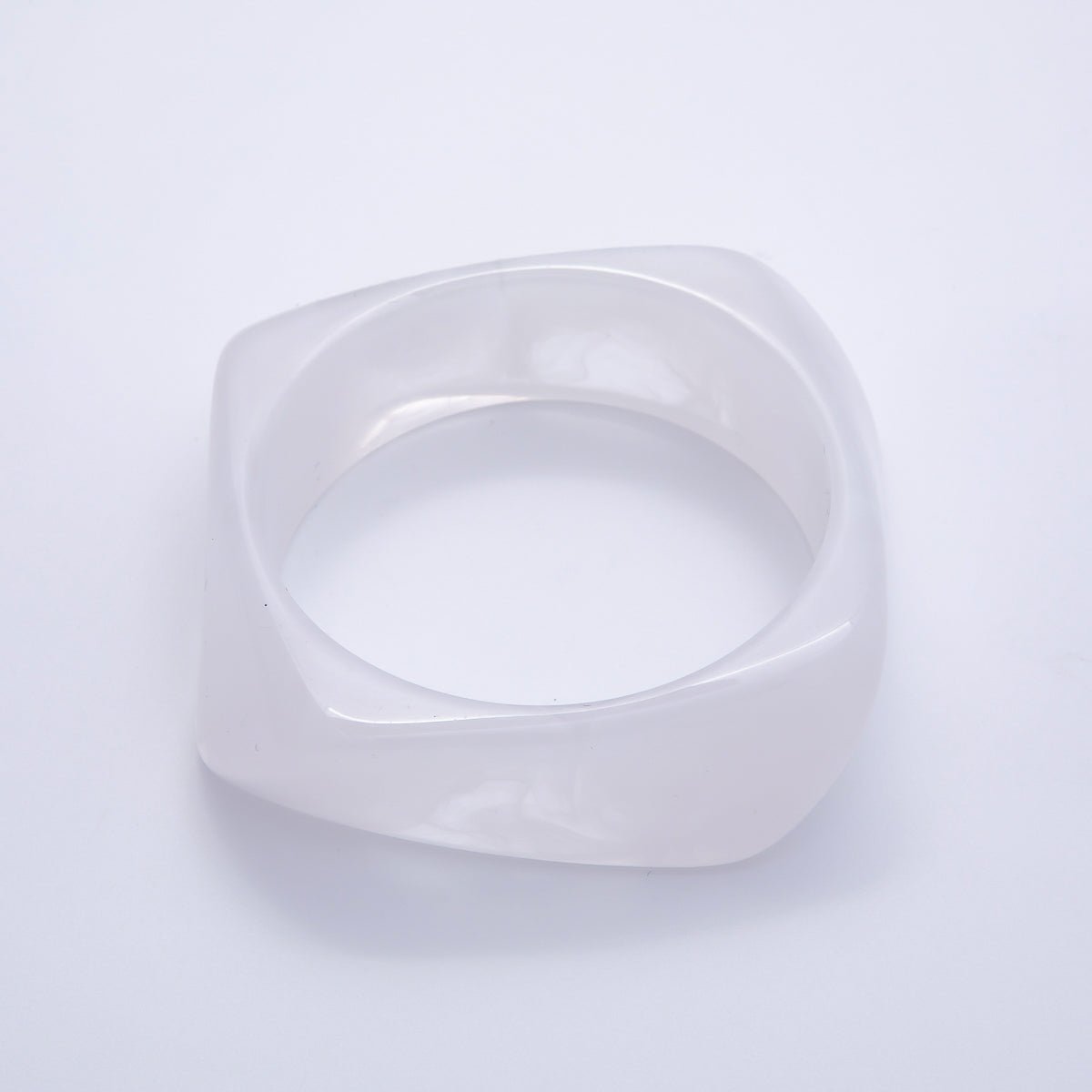 Brown, White, Red, Orange, Blue, Pink, Green, Teal Round Square Wide Acrylic Resin Bangle Bracelet | WA - 04388 ~ WA - 04438 - DLUXCA