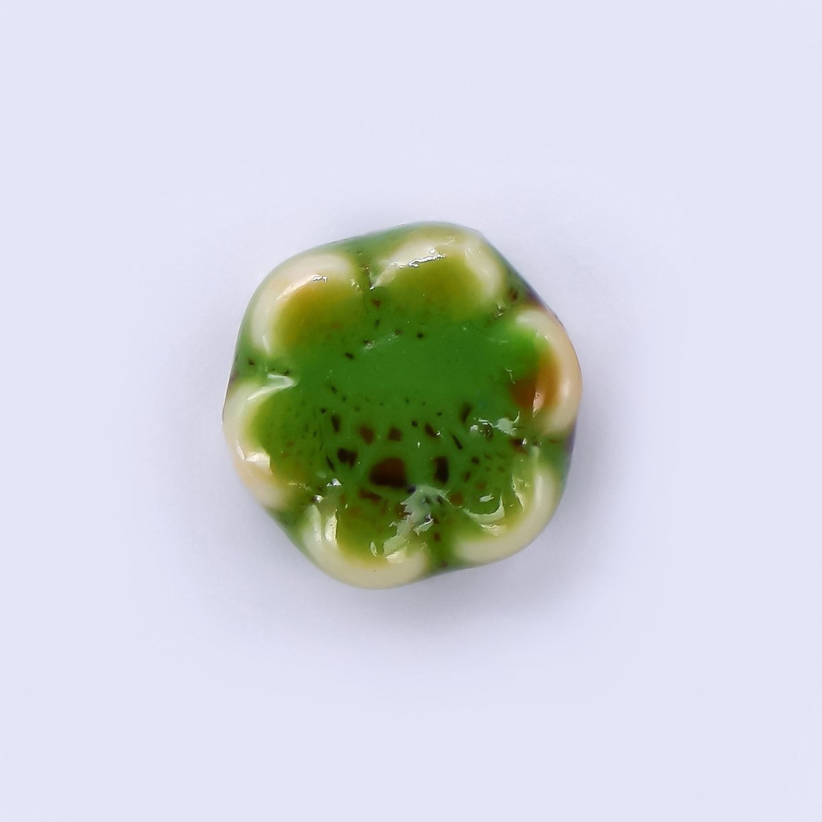 Ceramic Art Colorful 6 - Petals Blooming Flower Bead Spacer | B - 583 - B - 585, B - 598 - B - 600 - DLUXCA
