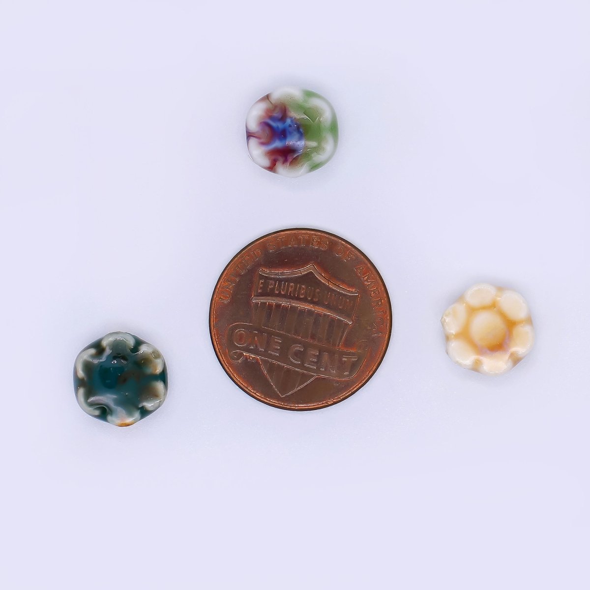 Ceramic Art Colorful 6 - Petals Blooming Flower Bead Spacer | B - 583 - B - 585, B - 598 - B - 600 - DLUXCA