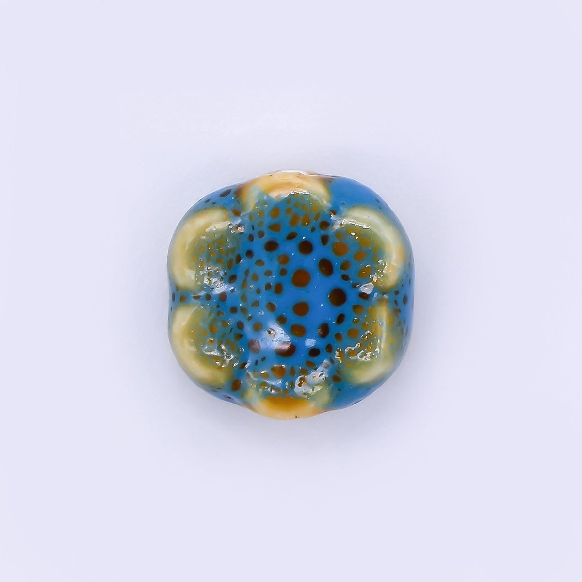 Ceramic Art Colorful 6 - Petals Blooming Flower Bead Spacer | B - 583 - B - 585, B - 598 - B - 600 - DLUXCA