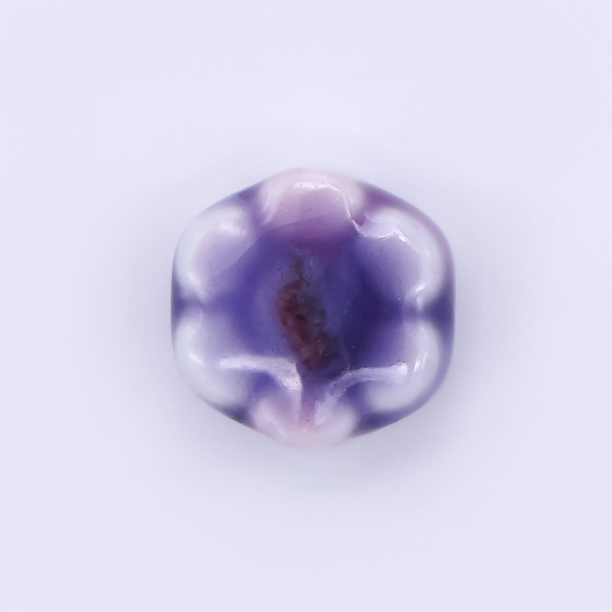 Ceramic Art Colorful 6 - Petals Blooming Flower Bead Spacer | B - 583 - B - 585, B - 598 - B - 600 - DLUXCA