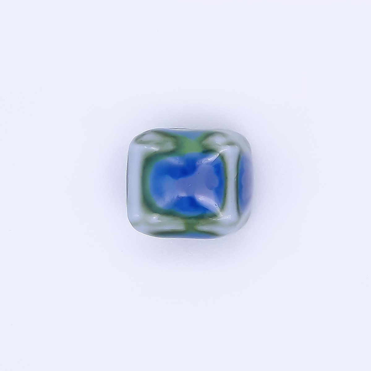 Ceramic Art Colorful Cushion Square Shaped Bead Spacer | B - 673 B - 675 B - 677 B - 678 B - 680 B - 681 B - 685 B - 686 - DLUXCA