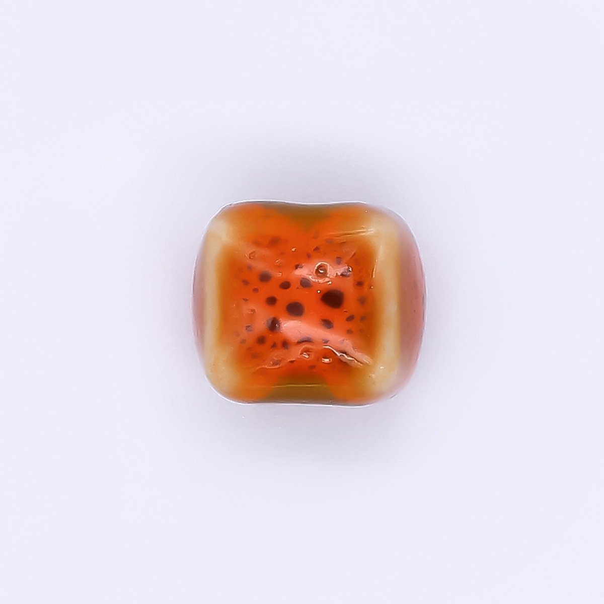 Ceramic Art Colorful Cushion Square Shaped Bead Spacer | B - 673 B - 675 B - 677 B - 678 B - 680 B - 681 B - 685 B - 686 - DLUXCA
