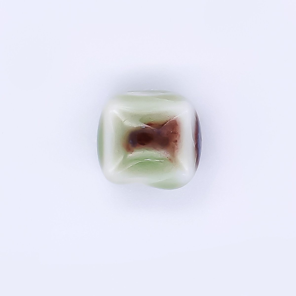 Ceramic Art Colorful Cushion Square Shaped Bead Spacer | B - 673 B - 675 B - 677 B - 678 B - 680 B - 681 B - 685 B - 686 - DLUXCA